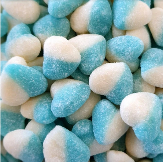 Blue and white hearts