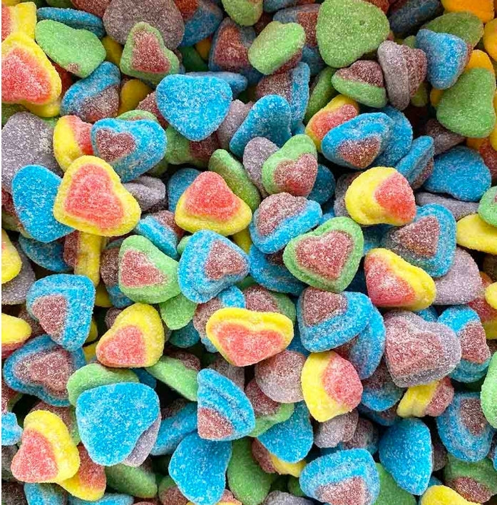 Sour rainbow hearts